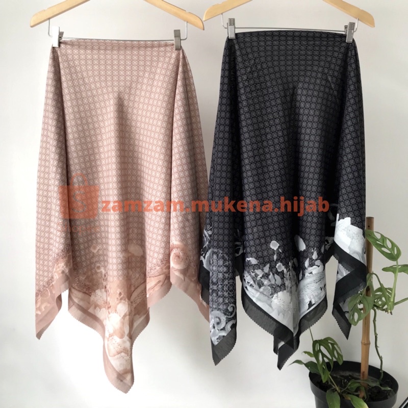 Jilbab Segiempat Voal Motif | Jilbab Syari Motif  | Hijab Syari Voal Lasercut