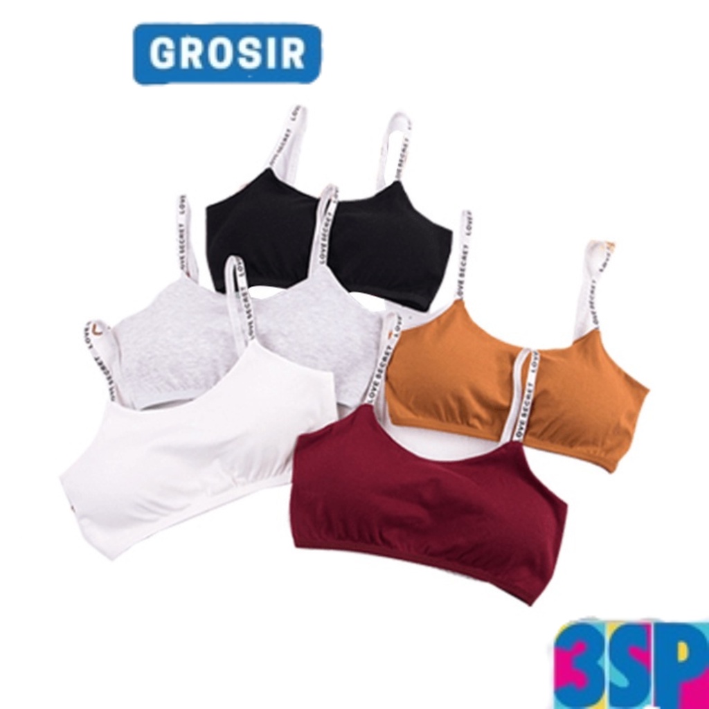 3SP | UWR20 Pakaian Dalam Bra BH Wanita Motif Love Secret Seamless Dengan Pengait Fashion Korea