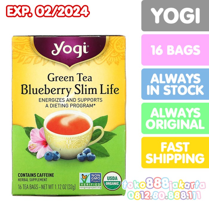 

ORIGINAL MURAH YOGI TEA GREEN TEA BLUEBERRY SLIM LIFE CAFFEINE FREE TEH HERBAL