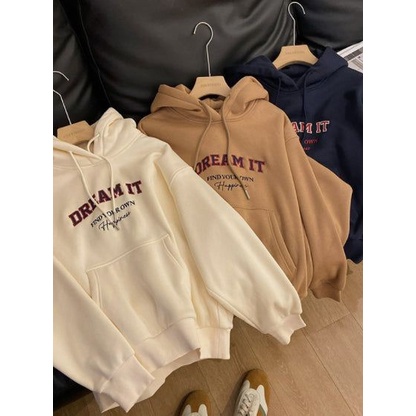 Dream it Hoodie Oversize Pria dan Wanita Terbaru Bahan Fleece Sweater Hodie