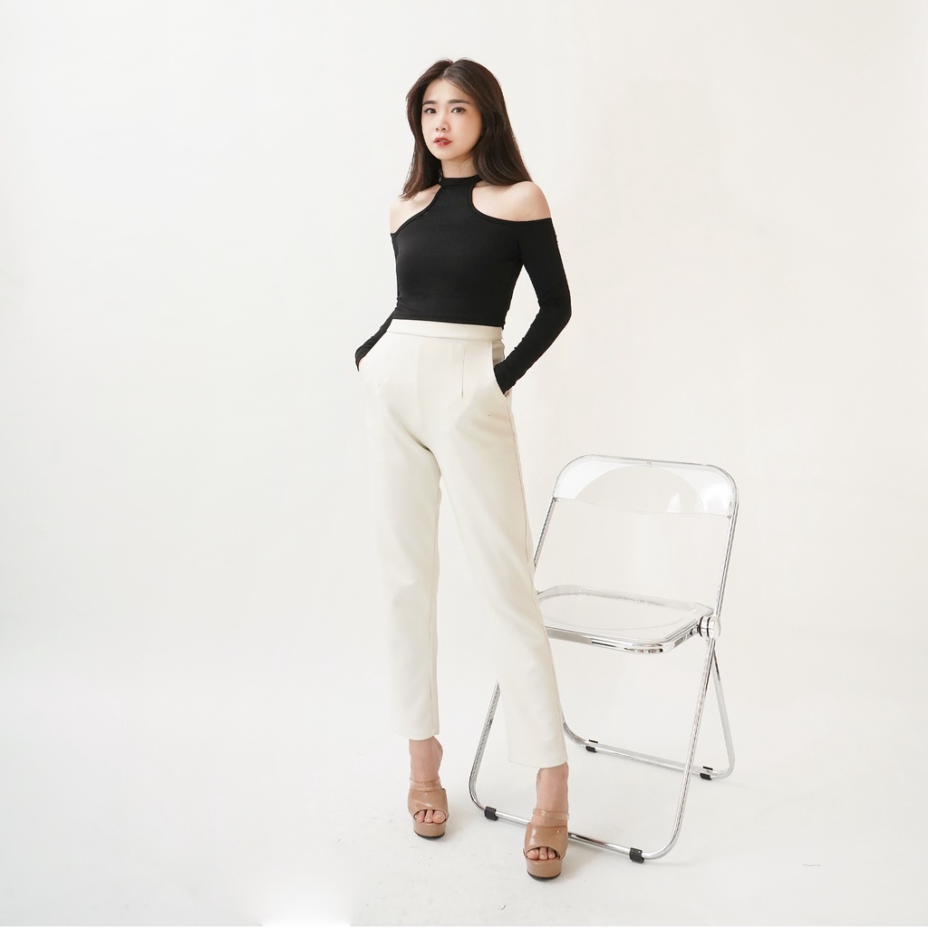 Atasan Wanita Top Tee Longsleeve Halter Croptop Wanita Lengan Panjang 189