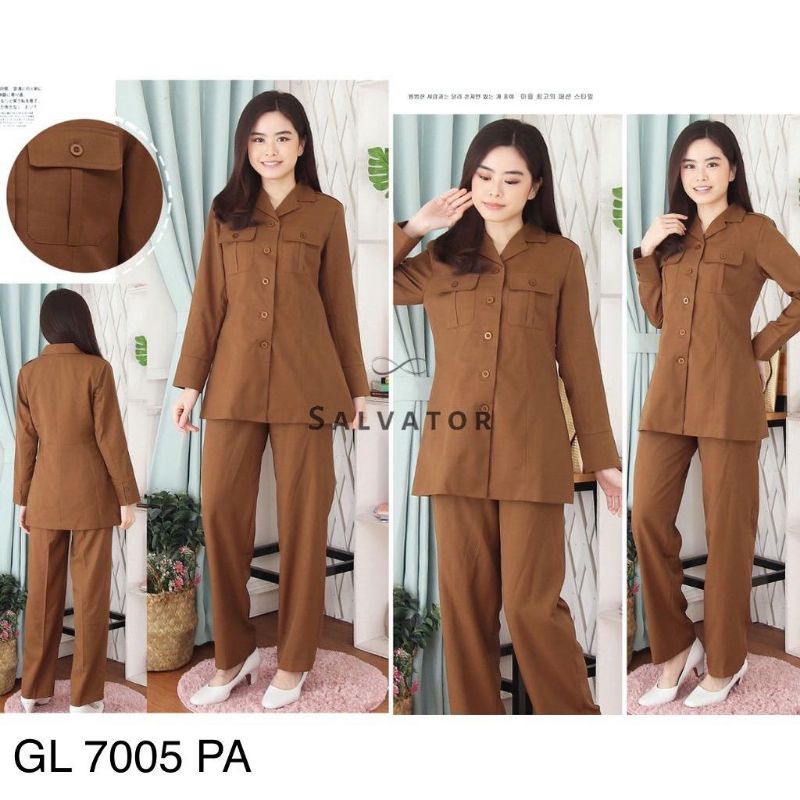 Baju Kerja Wanita Pns Bawahan Celana/Blezer/ Dinas Pns/ Baju Wanita/ Baju Pdh/ Stelan Kantor/Baju Di