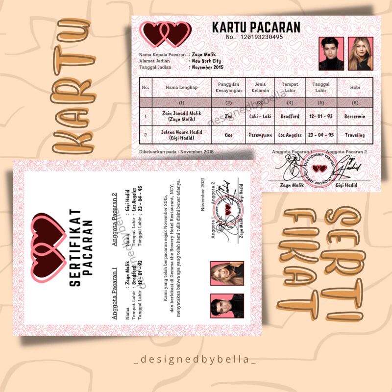 

[CUSTOM] Kartu Pacaran | Sertifikat Pacaran