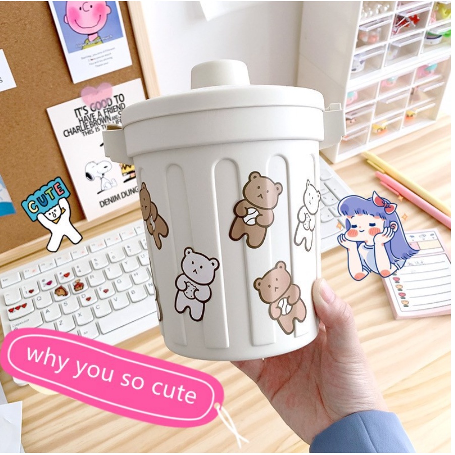 LITTLE DAISY | MINI TRASH BIN (FREE STICKER) / TEMPAT SAMPAH MINI / TEMPAT PENYIMPANAN SERBA GUNA / DEKSTOP MINI PORTABLE BIN