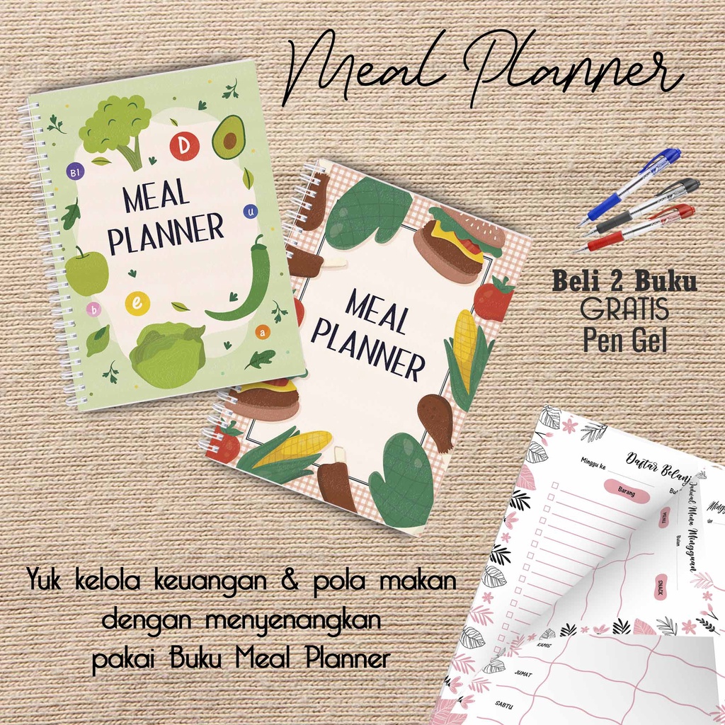 

Hanabi Meal Planner / Jadwal Menu Hemat Harian Beli 2 Buku Gratis Pen Gel Kode MP17