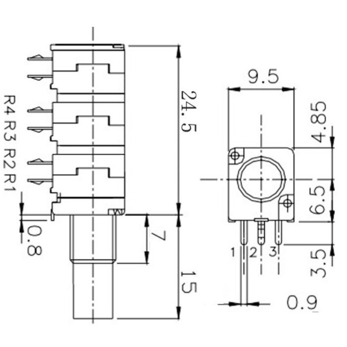 Sealed Potentiometer 097 Potensiometer potensio audio 6 channel 50K