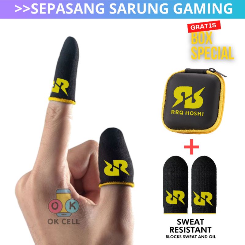 1PASANG - Sarung Jempol Game Rrq Jari Telunjuk Gaming Anti Keringet Premium