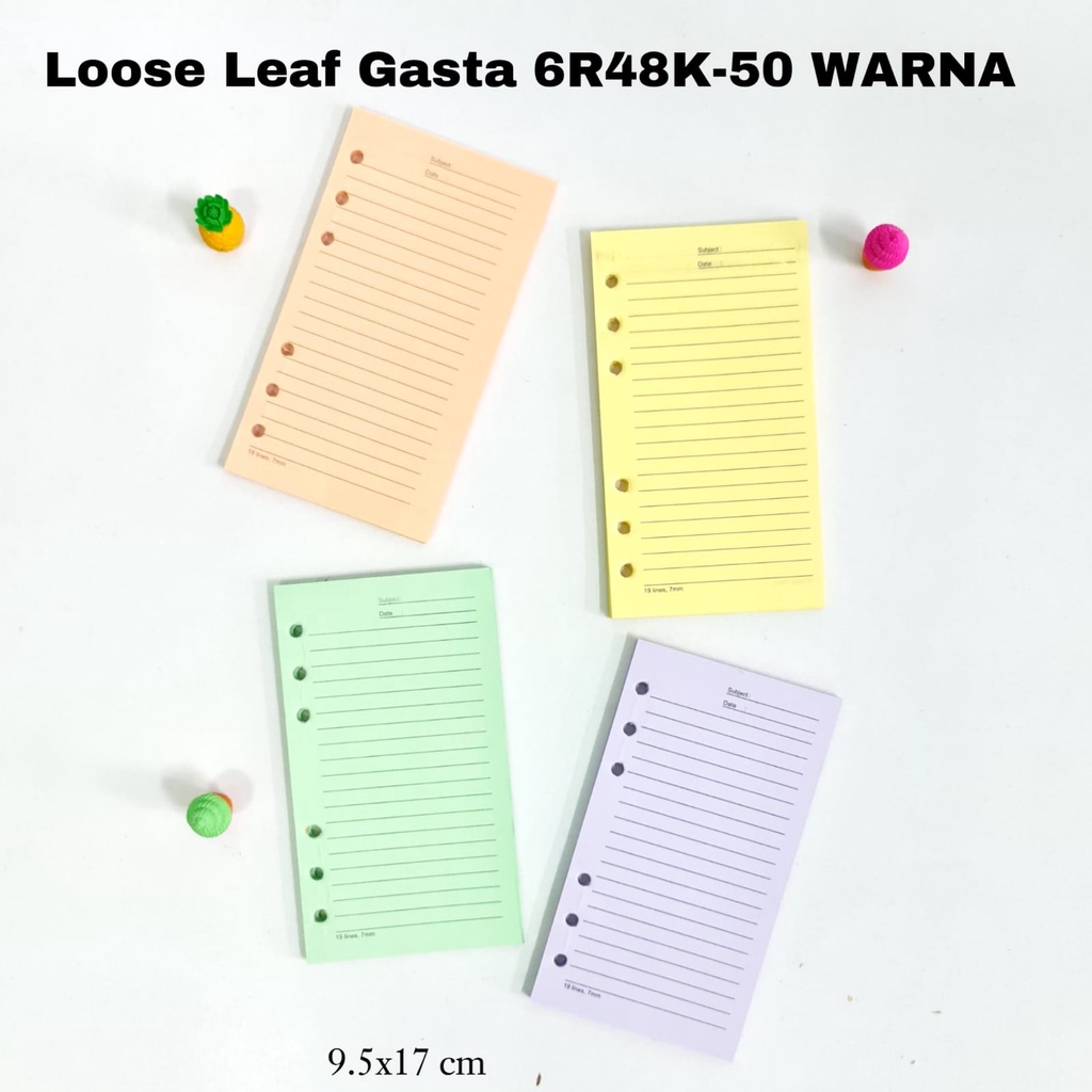 

SOS Loose Leaf GASTA 6R48K-50 80gr Warna /Kertas Binder/Isi Binder