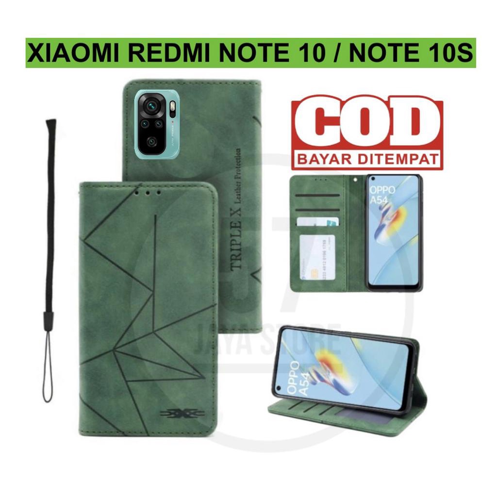 Case Xiaomi Redmi Note 10 / Note 10s Premium Quality flip case magnet terbaru leather flip cover