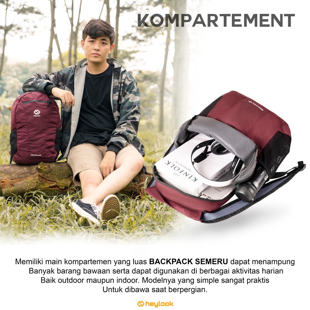 HEYLOOK Project -Tas Ransel Foldable SEMERU Water Resist Gunung Hiking Camping Outdoor