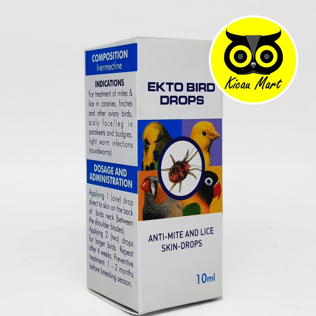 VITAMIN EKTO BIRD DROPS OBAT BURUNG KAKI BERSISIK BERKERAK CABUT BULU KUTUAN BASMI CACING EKTOBIRD
