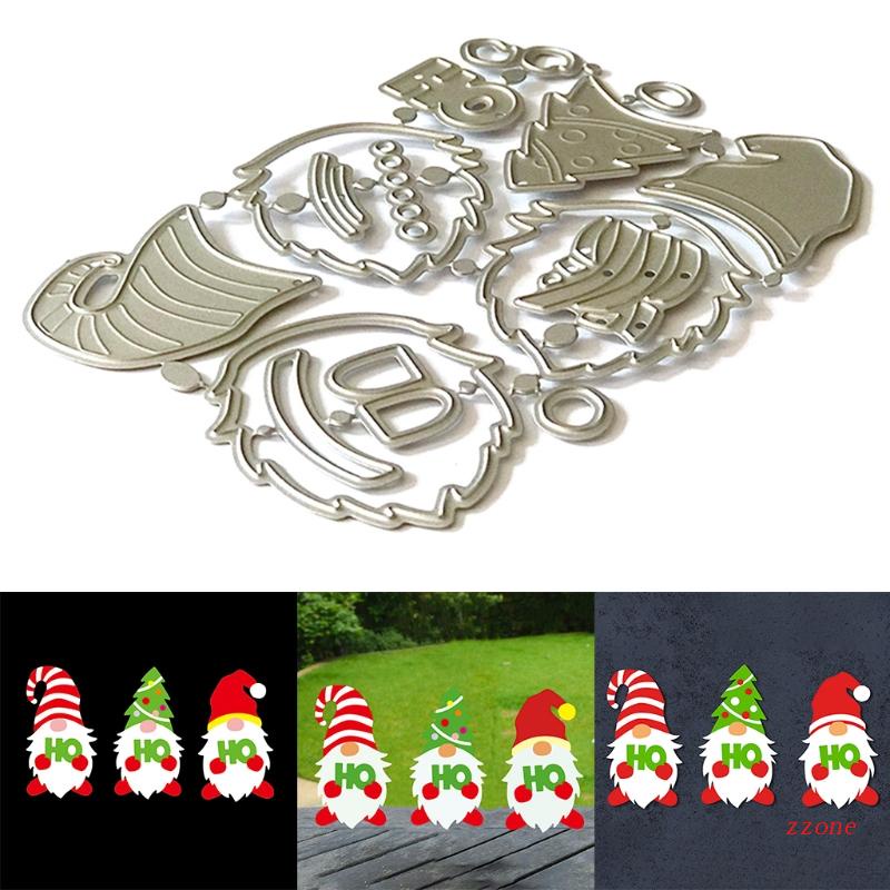 Cetakan Stensil Cutting Dies Motif Gnome Natal Bahan Metal Untuk Scrapbook / Craft DIY