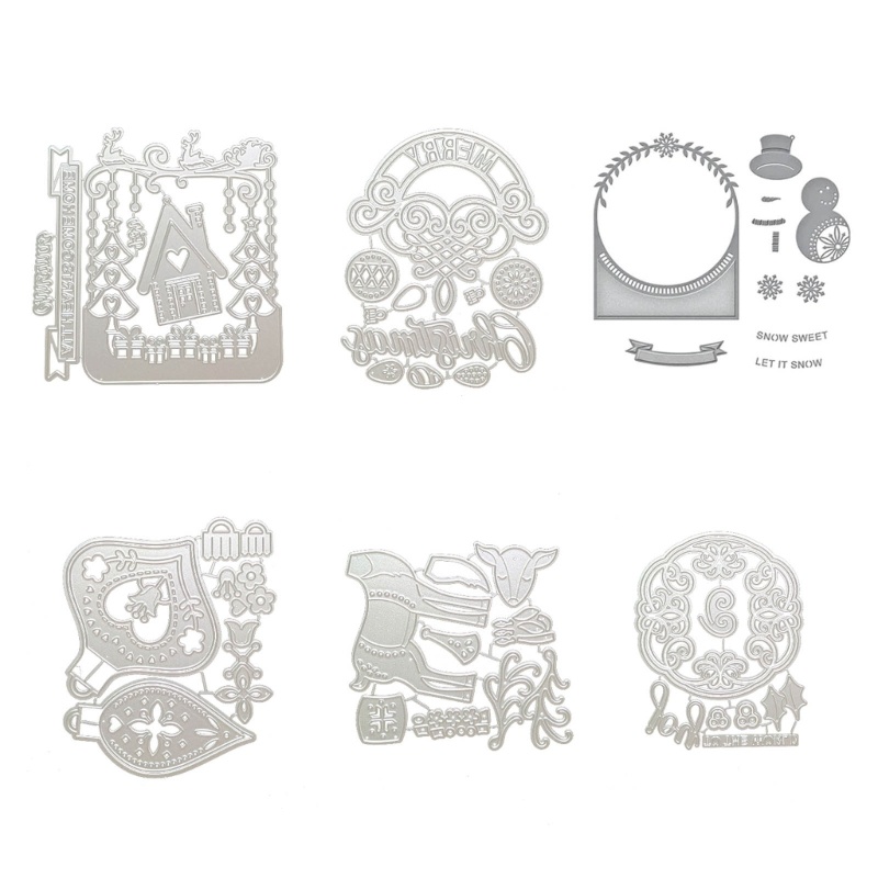 Cetakan Stensil Cutting Dies Motif Pohon Natal Bahan Metal Untuk Scrapbook Craft DIY