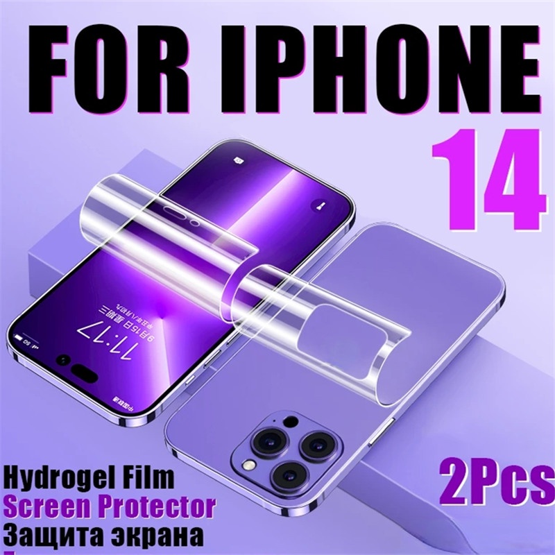 Film Hydrogel Pelindung Layar Depan Belakang Untuk iPhone 14 Pro Max 12 Pro Max X XR XS 11 Pro Max 8 7 6 6s Plus