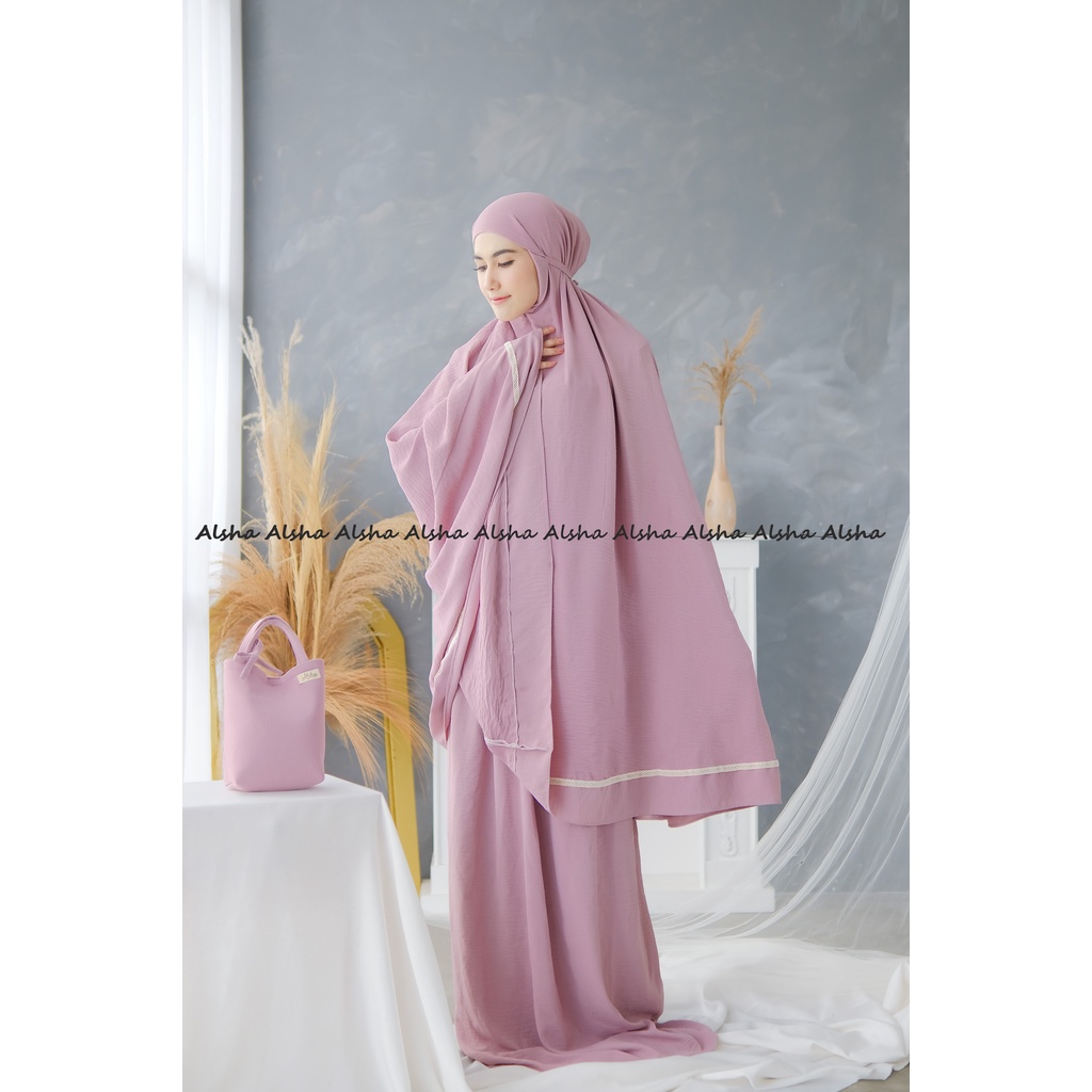 MUKENA DEWASA JUMBO 2 IN 1 CRINKLE PREMIUM DAILY ALSHA