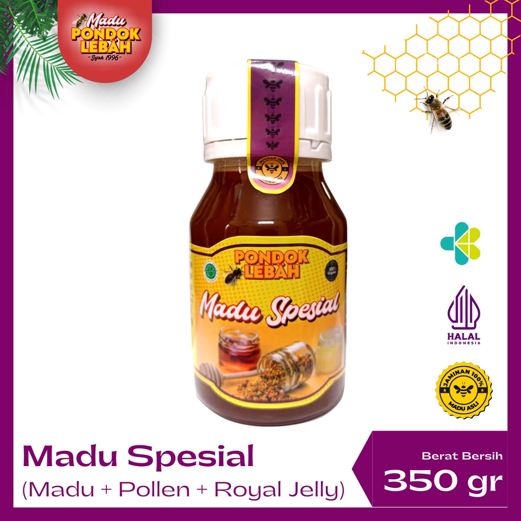 

Pondok Lebah - Madu Spesial Pollen Royal Jelly 350gr
