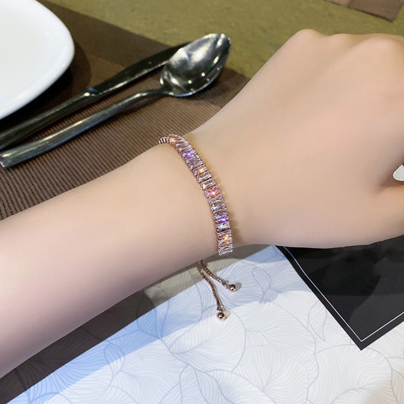 Gelang Zircon Berlian Imitasi Adjustable Untuk Wanita