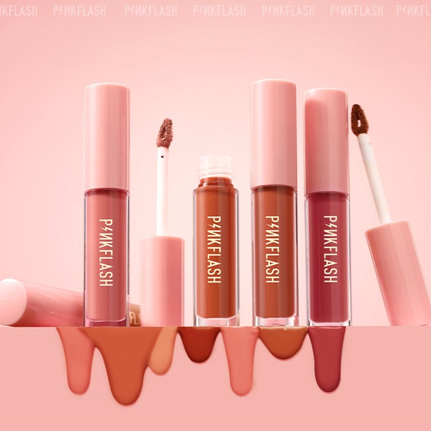 PINKFLASH Lipstik Madam Kosmetik Lip Cream Matte Lipstik Lembut Tahan Lama Pelembab Original Lipstik Lip Velvet Matte