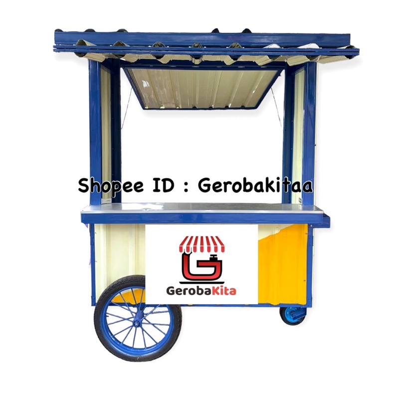 Booth container dorong ringan / booth dorong murah / booth container dorong / gerobak kontainer dorong / gerobak dorong