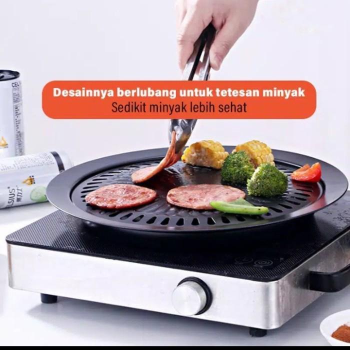 Grill Pan Barbeque Bulat Tebal
