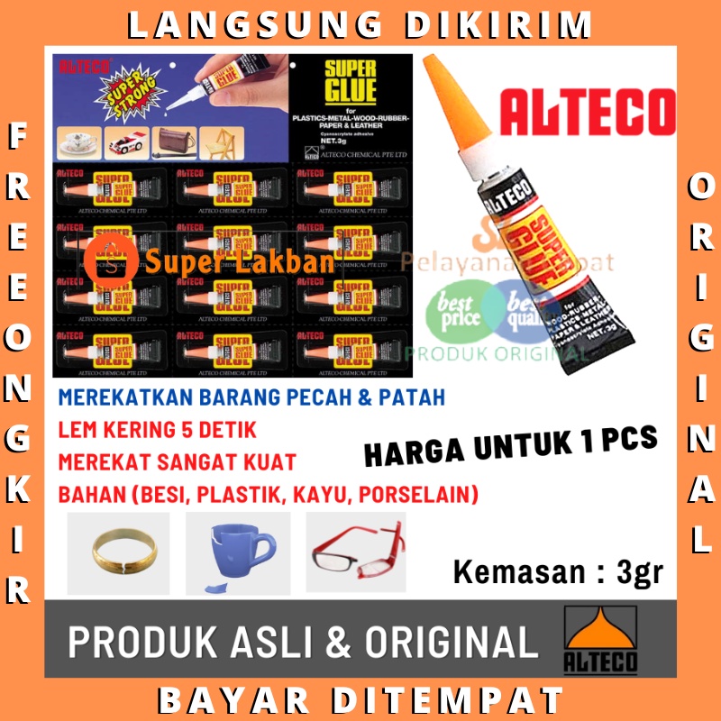 Lem Super Glue Super Strong Alteco Perekat Super Kuat Serbaguna Original Berkualitas