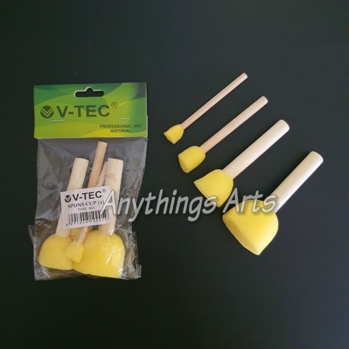 

Diskon V-Tec Spons Cup / Foam Sponge Brush Stamp - Isi 4 Hemat