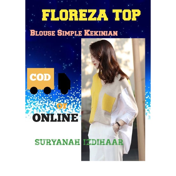 FASHION ATASAN WANITA KOREAN STYLE BLOUSE CROP ORI TERMURAH JUMBO - FLORENZA TOP SIMPLE KEKINIAN