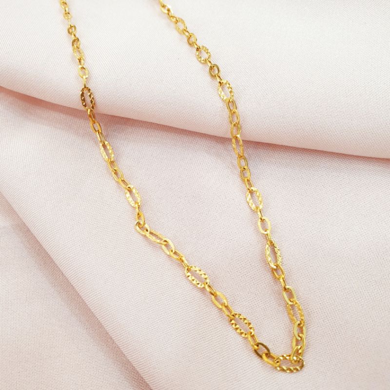 Kalung dewasa model rantai olympic emas asli kadar 375 8K