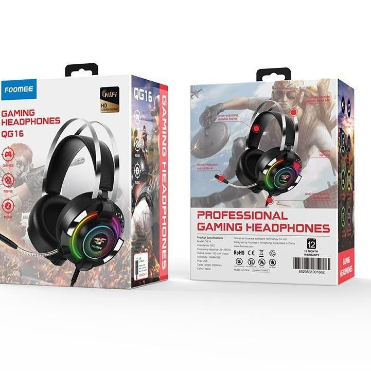 SHOPEE 2.2 Headphone Gaming RGB FOOMEE QG16S Headset Gaming Stereo With Mic [KODE 59]