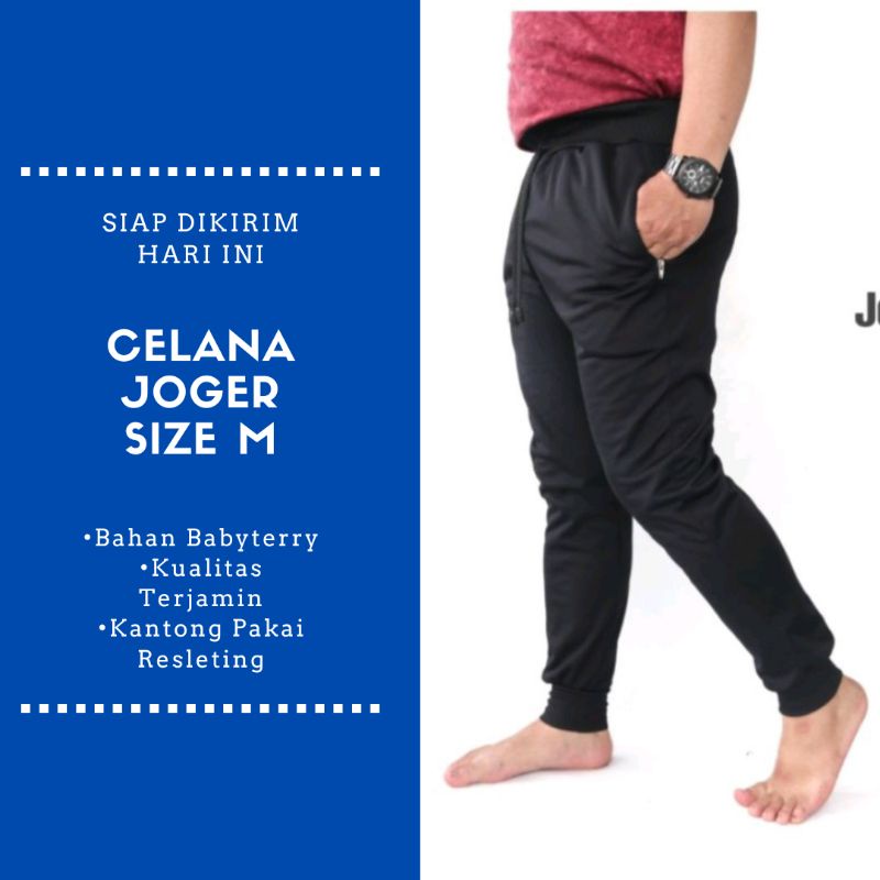 Celana Jogger Wanita / Celana Joger Pria / Jogger Pants Cewek Cowok Bahan Tebal Saku Sleting