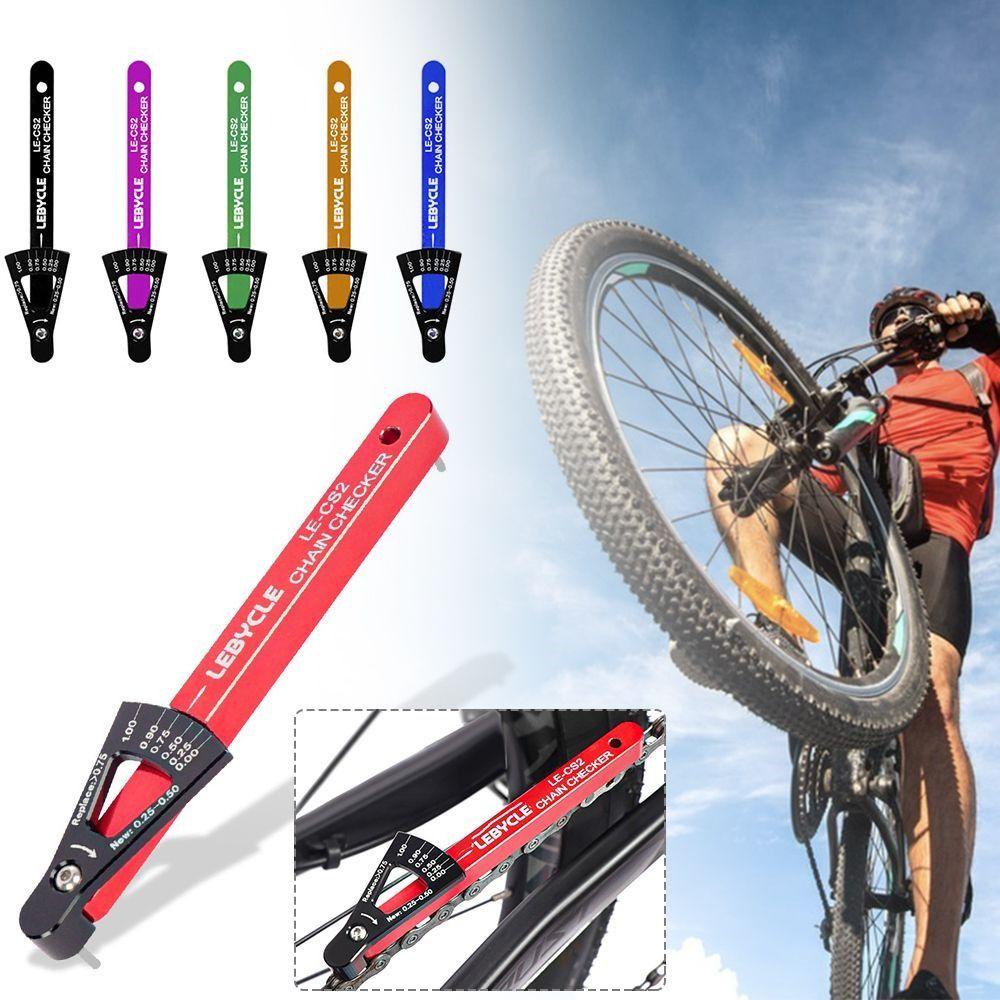 R-FLOWER Rantai Sepeda Pengukur Penggaris Portable MTB Sepeda Gunung Stretch Detection Caliper Tool