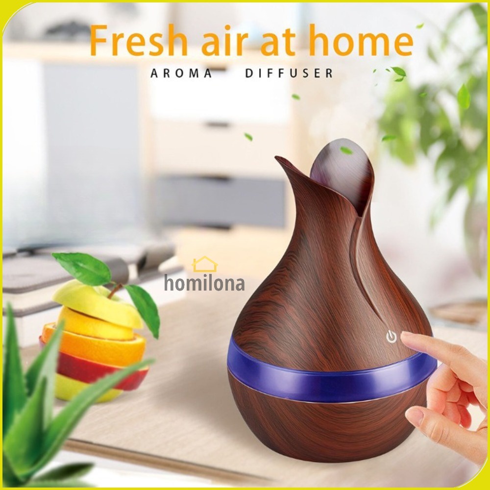Air Humidifier Aromatherapy Oil Diffuser Wood Design 300ml JUTAOHUI  YX-188 Wooden Dark Brown