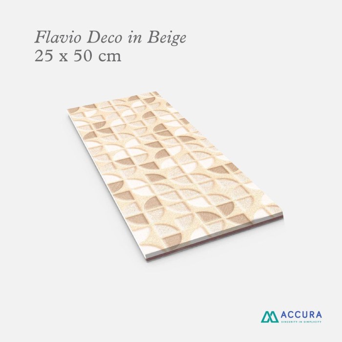 Jual KERAMIK DINDING 25X40 FLAVIO DECO BEIGE GLOSSY MULIA TILE