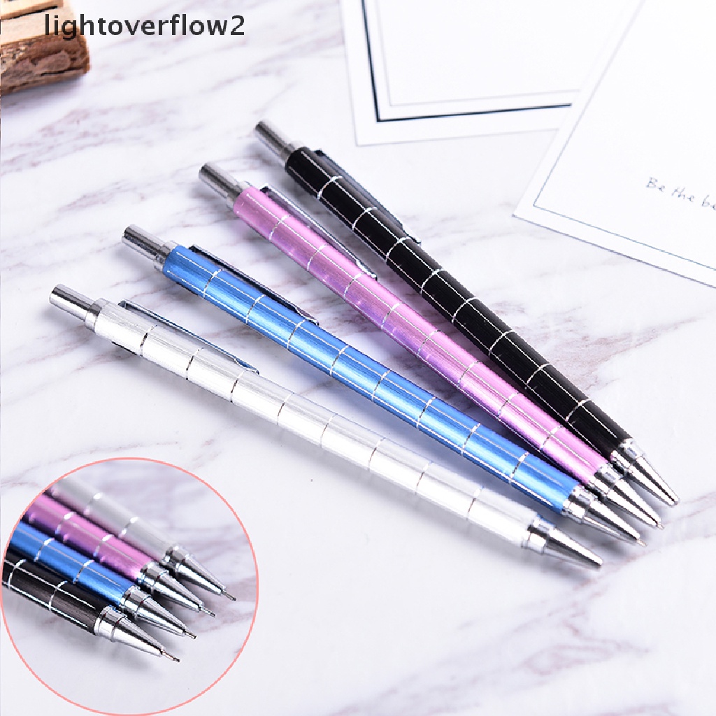 (lightoverflow2) Pensil Mekanik Otomatis 0.5mm Bahan Metal Untuk Menulis / Menggambar