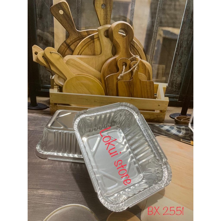 Alumunium foil tray BX2551 tanpa tutup / wadah roti panggang macaroni schotel lasagna