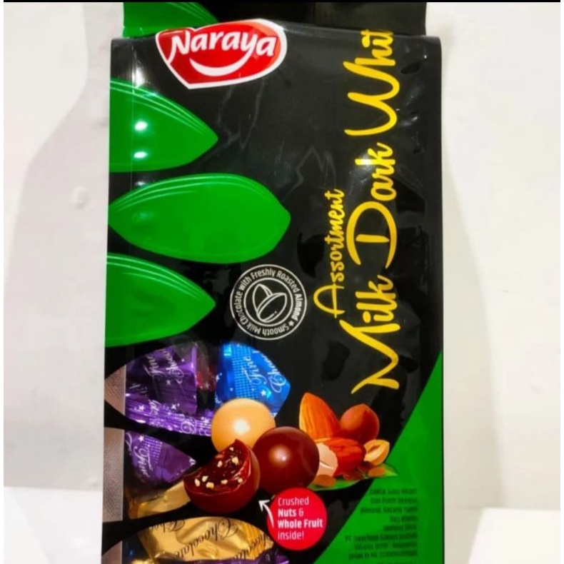 

Cokelat Assortment NARAYA | Milk Dark White Chocolate | 300 gram.