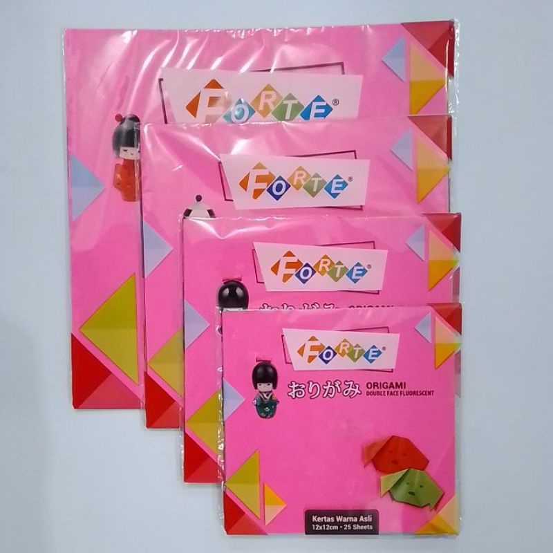 

Kertas Lipat / Origami FORTE double face fluorescent (5 warna / 25 sheet)
