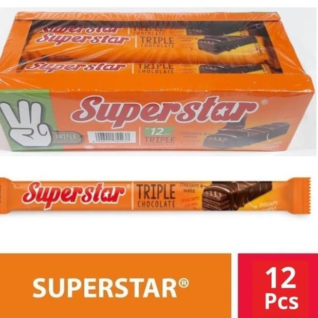 

Top Seller--WAFER COKLAT SUPERSTAR TRIPLE CHOCOLATE BOX 12 PCS x 16 GR