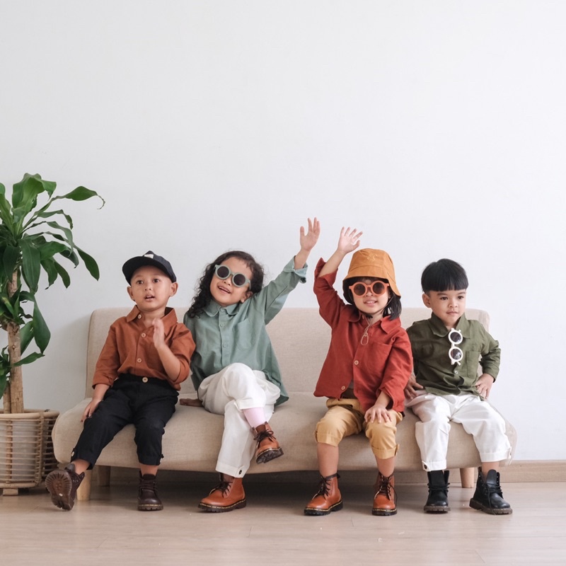 BASIC SHIRT - Promo 8.8 Kemeja Lengan Panjang Anak Nyaman Unisex