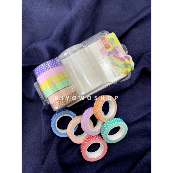 

WASHI TAPE MOTIF POLKADOD ISI 12