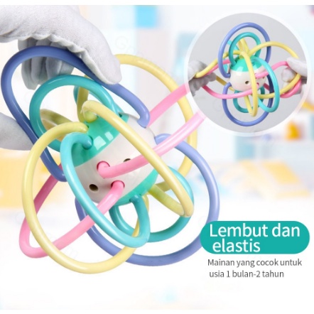 MAINAN ANAK TEETHER BAYI BOLA MANHATTAN GIGITAN BABY | FADHILAH SHOP BJB