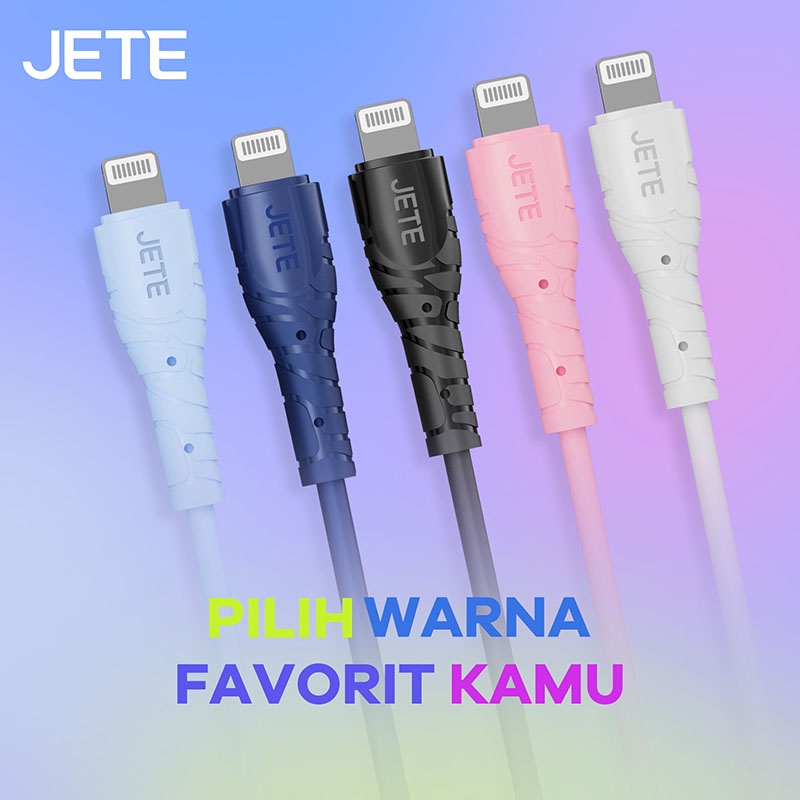 Kabel Data Kabel USB Type C Fast Charging with LED Light JETE Tiny 5 - Garansi 2 Tahun