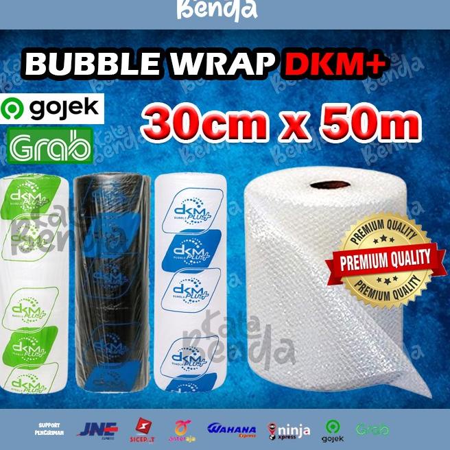 

Plastik Bubble Wrap ukuran 30 cm x 50 meter DKM PLUS Tebal Berkualitas - Putih
