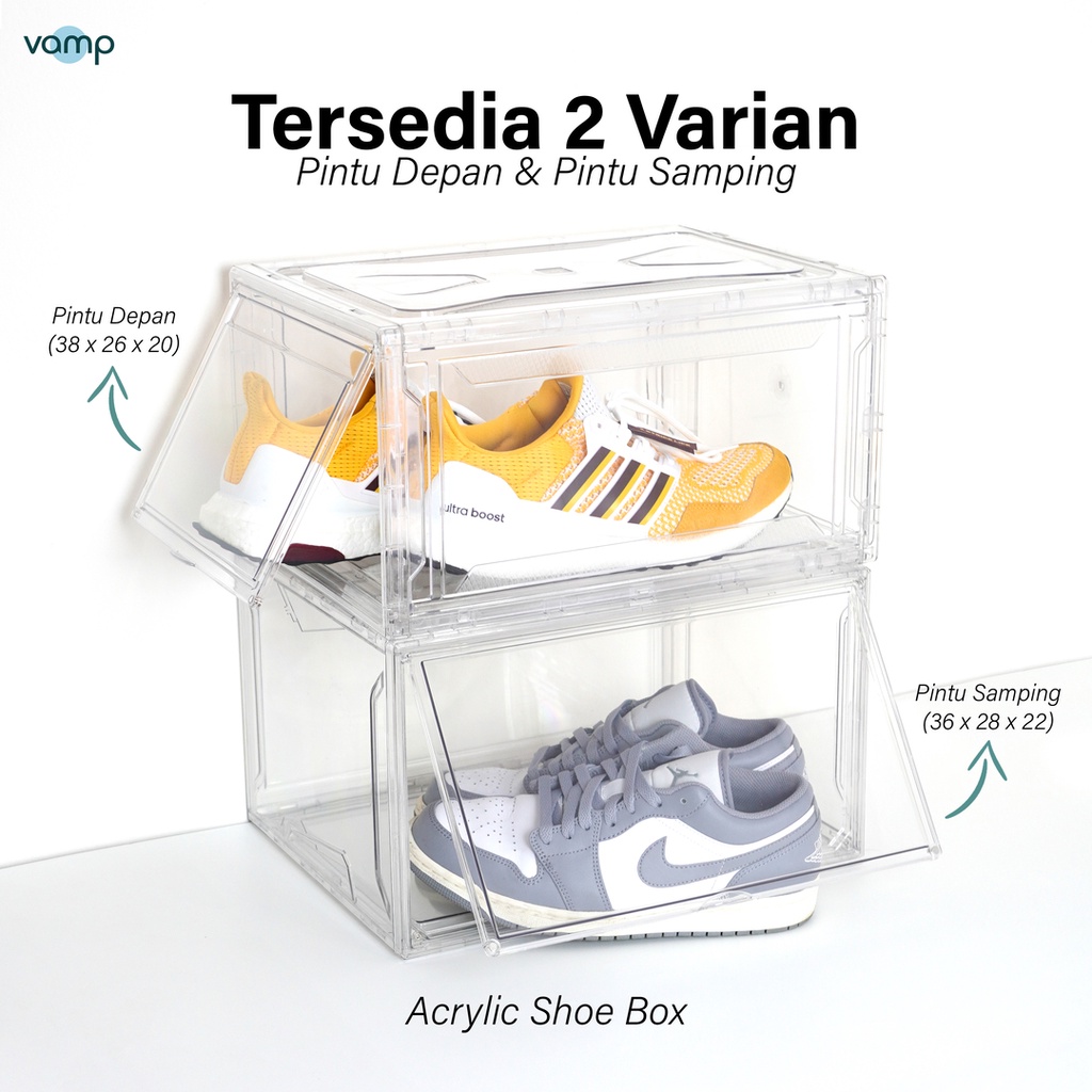 Acrylic Shoe Box by Vamp | Kotak Sepatu Sneakers Full Akrilik Clear Transparan