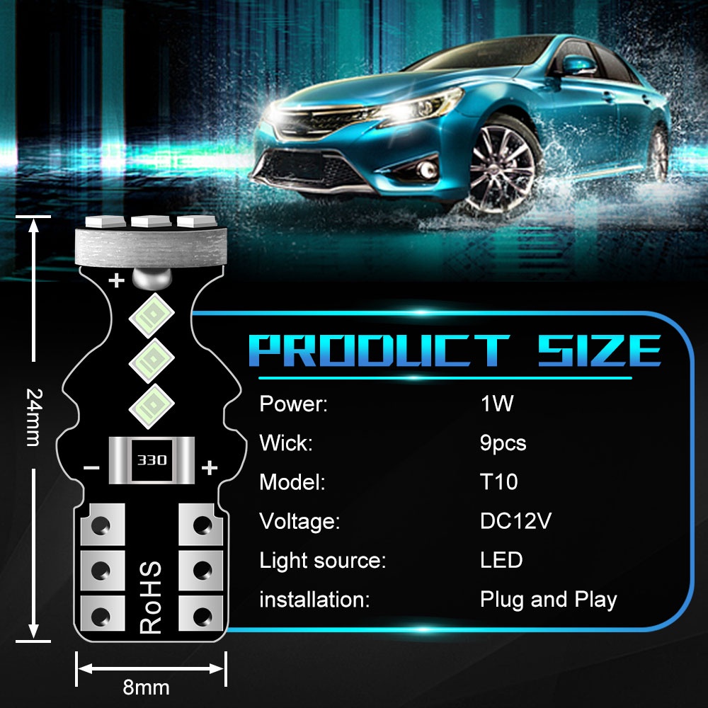 1 PCS Lampu Sen Jelly Kedip LED T10 6 Mata / Paket Bohlam Lampu Sein Variasi Sepeda Motor SEN Jelly LED T10 SEIN Reting Motor Bulb