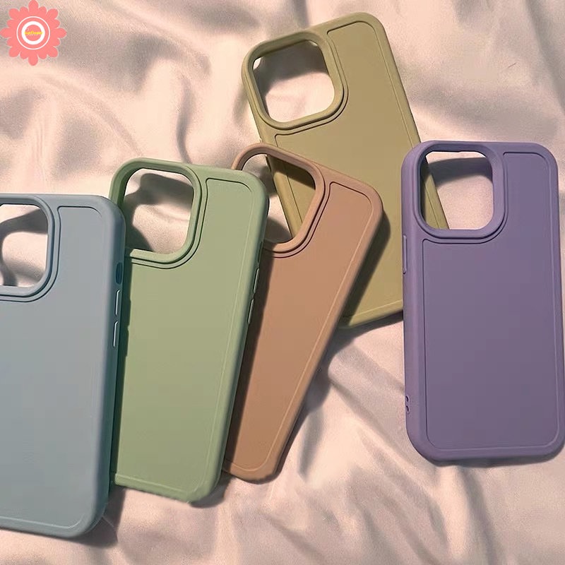 Soft Case Matte Warna Permen Macaron Untuk iPhone 11 XR 7plus 8plus 14 13 11 12 Pro MAX X XS MAX 7 8 Plus