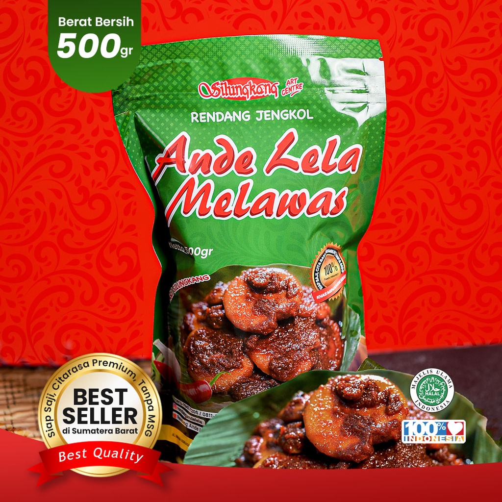 

[ 500 Gr ] Rendang Jengkol Asli Padang "Ande Lela Melawas" Khas Silungkang Sumatera Barat | 500 Gram | Rendang Asli Padang | Makanan Siap Saji | Rendang Instan | Masakan Padang