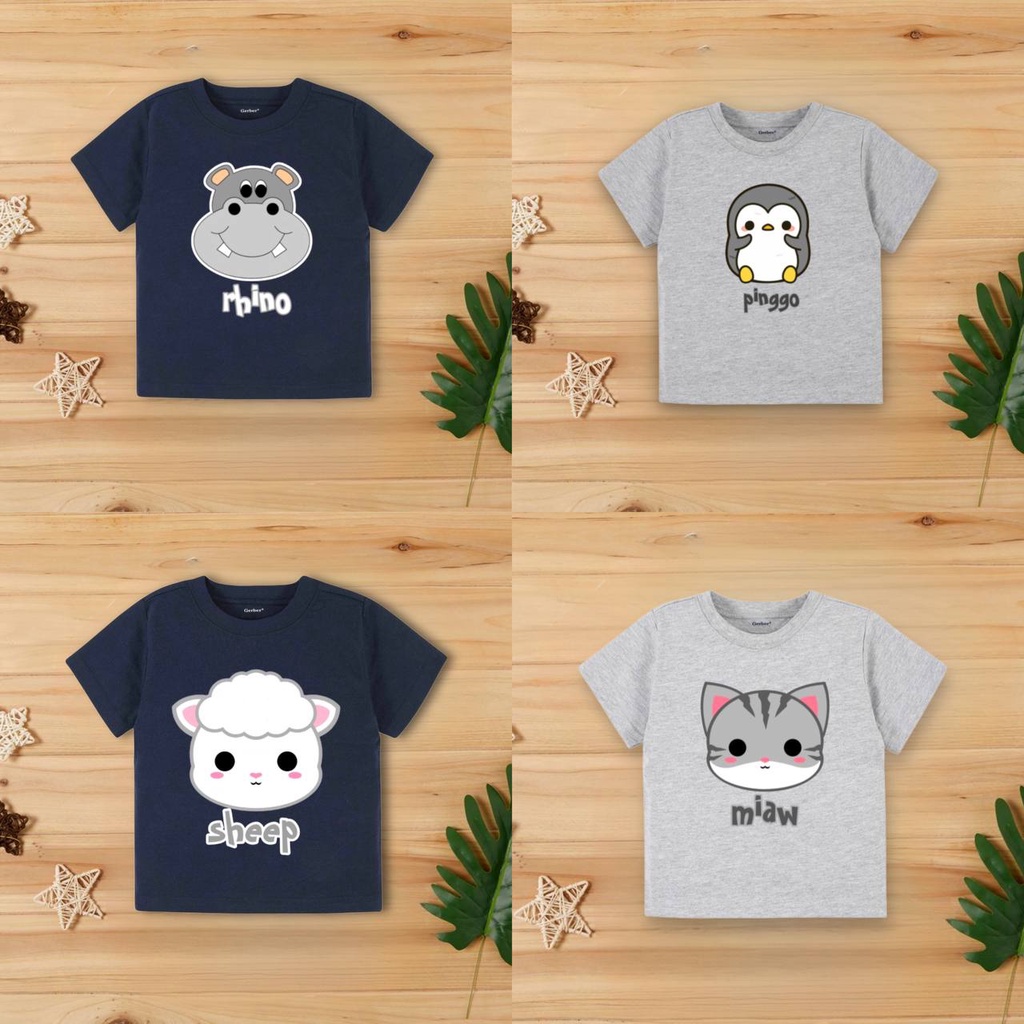 BABYGO Kaos anak Motif Animal / Kaos anak motif Hewan 0-3 tahun