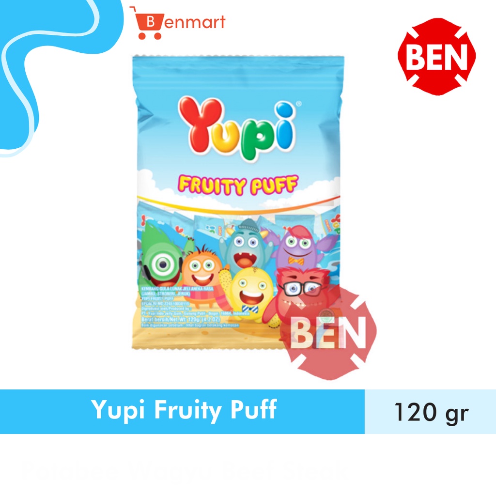 

Permen Yupi Fruity Puff 1 Bungkus 120g 120gr - Bag Sak Bks