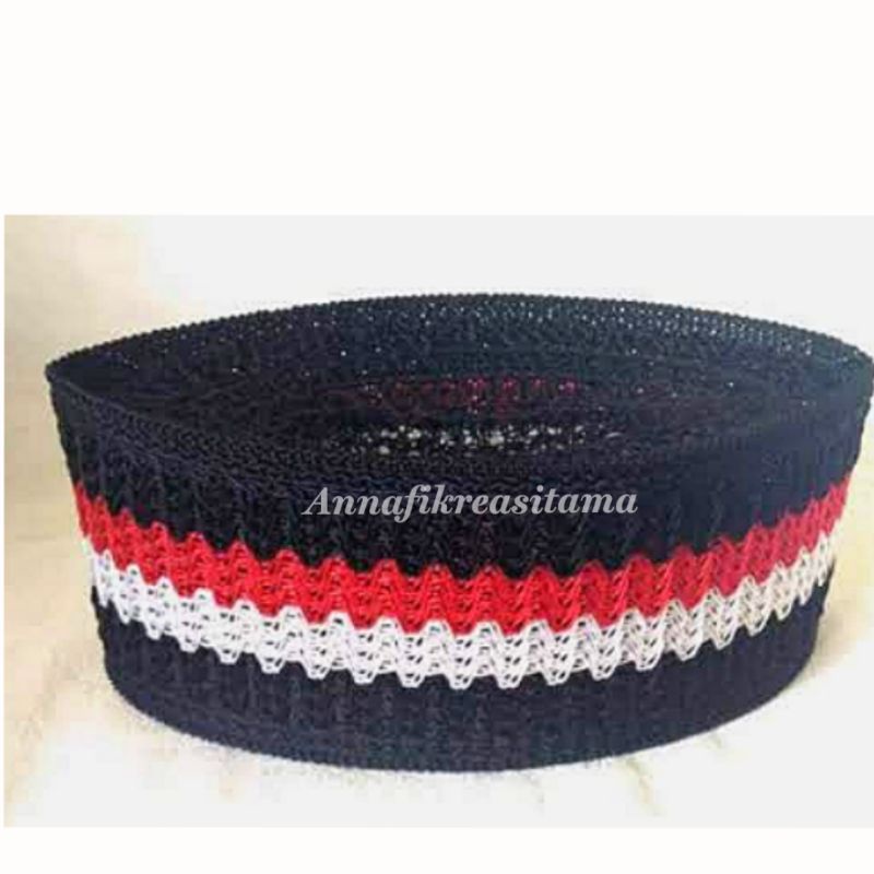 Peci kopiah ASSALAM hitam merah putih